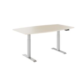 DRIVE 2-Motoren-Konferenztisch | Bootsform, 1800 - 2000 mm (6 - 8 Personen), elektrisch höhenverstellbar, Ahorn