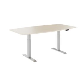 DRIVE 2-Motoren-Konferenztisch | Bootsform, 1800 - 2000 mm (6 - 8 Personen), elektrisch höhenverstellbar, Ahorn