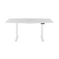 DRIVE 2 motor conference table | Boat shape, 1800 - 2400 mm (6 - 10 people), electrically height adjustable, cable flap optional, white - 3 Thumbnail Image