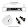 DRIVE 2-Motoren-Konferenztisch | Bootsform, 1800 - 2400 mm (6 - 10 Personen), elektrisch höhenverstellbar, Kabelklappe optional, Weiß