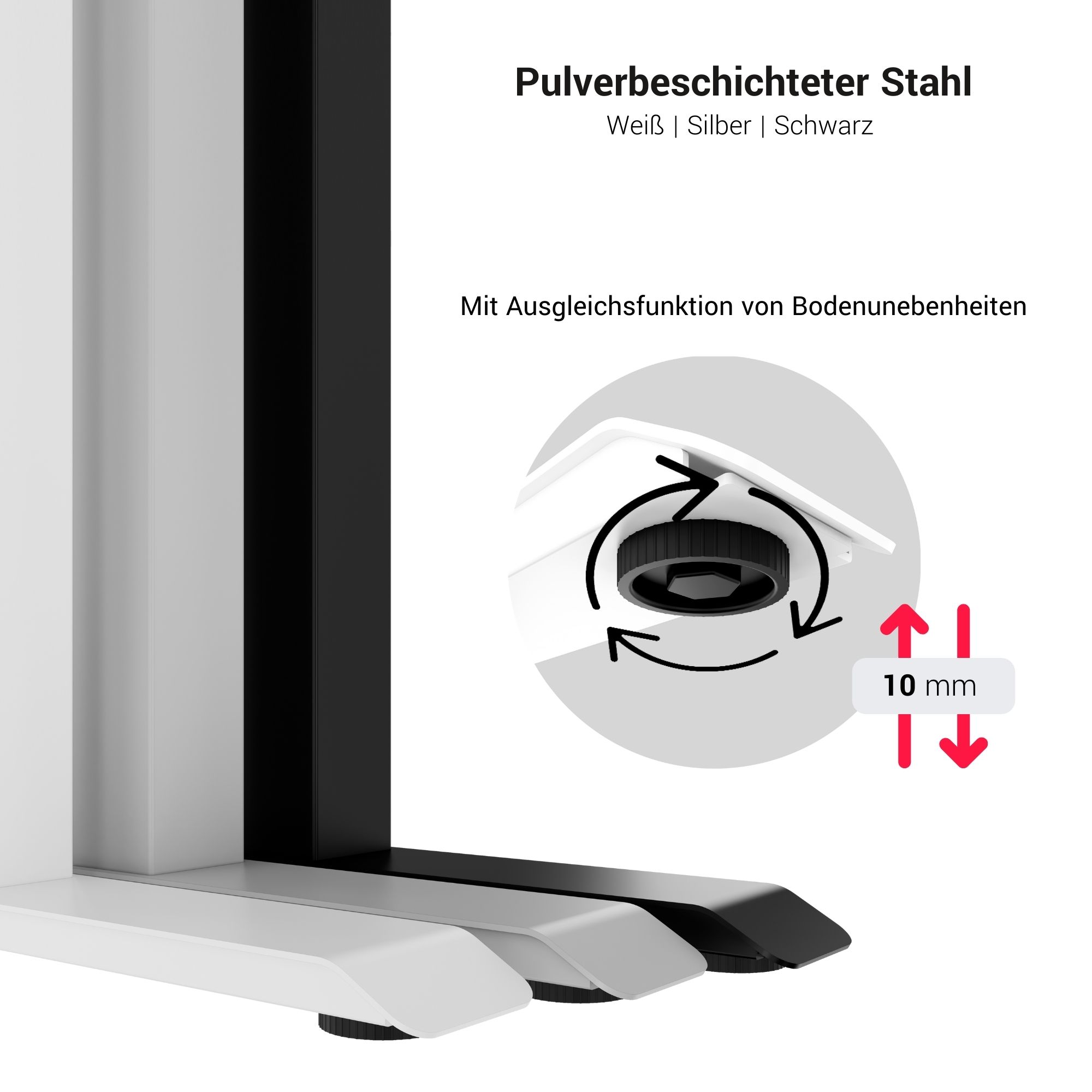 DRIVE 2-Motoren-Konferenztisch | Bootsform, 1800 - 2400 mm (6 - 10 Personen), elektrisch höhenverstellbar, Kabelklappe optional, Anthrazit - 10 Main Image