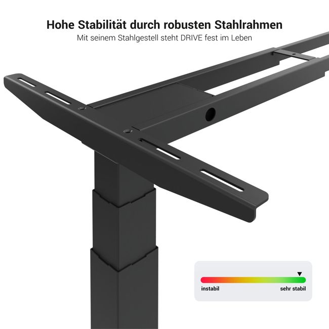 DRIVE 2-Motoren-Konferenztisch | Bootsform, 1800 - 2400 mm (6 - 10 Personen), elektrisch höhenverstellbar, Kabelklappe optional, Anthrazit