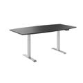 DRIVE 2-Motoren-Konferenztisch | Bootsform, 1800 - 2400 mm (6 - 10 Personen), elektrisch höhenverstellbar, Kabelklappe optional, Anthrazit