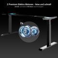 DRIVE 2-Motoren-Konferenztisch | Bootsform, 1800 - 2400 mm (6 - 10 Personen), elektrisch höhenverstellbar, Kabelklappe optional, Anthrazit
