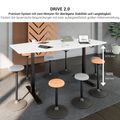DRIVE 2-Motoren-Konferenztisch | Bootsform, 1800 - 2400 mm (6 - 10 Personen), elektrisch höhenverstellbar, Kabelklappe optional, Anthrazit