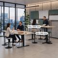 DRIVE 2-Motoren-Konferenztisch | Bootsform, 1800 - 2400 mm (6 - 10 Personen), elektrisch höhenverstellbar, Kabelklappe optional, Anthrazit