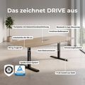 DRIVE 2-Motoren-Konferenztisch | Bootsform, 1800 - 2400 mm (6 - 10 Personen), elektrisch höhenverstellbar, Kabelklappe optional, Anthrazit