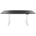 DRIVE 2 motor conference table | Boat shape, 1800 - 2400 mm (6 - 10 people), electrically height adjustable, cable flap optional, anthracite - 2 Thumbnail Image