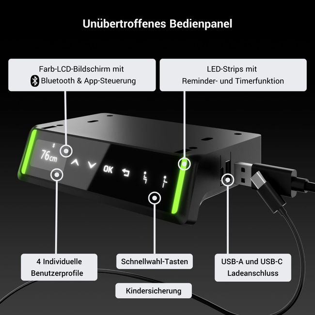 DRIVE 2-Motoren-Konferenztisch | Bootsform, 1800 - 2400 mm (6 - 10 Personen), elektrisch höhenverstellbar, Kabelklappe optional, Nussbaum