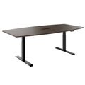 DRIVE 2-Motoren-Konferenztisch | Bootsform, 1800 - 2400 mm (6 - 10 Personen), elektrisch höhenverstellbar, Kabelklappe optional, Nussbaum