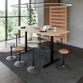 DRIVE 2-Motoren-Konferenztisch | Bootsform, 1800 - 2400 mm (6 - 10 Personen), elektrisch höhenverstellbar, Kabelklappe optional, Bernsteineiche