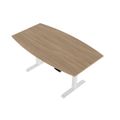 DRIVE 2-Motoren-Konferenztisch | Bootsform, 1800 - 2400 mm (6 - 10 Personen), elektrisch höhenverstellbar, Kabelklappe optional, Bernsteineiche