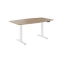 DRIVE 2-Motoren-Konferenztisch | Bootsform, 1800 - 2400 mm (6 - 10 Personen), elektrisch höhenverstellbar, Kabelklappe optional, Bernsteineiche