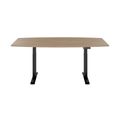 DRIVE 2 motor conference table | Boat shape, 1800 - 2400 mm (6 - 10 people), electrically height adjustable, cable flap optional, amber oak - 2 Thumbnail Image