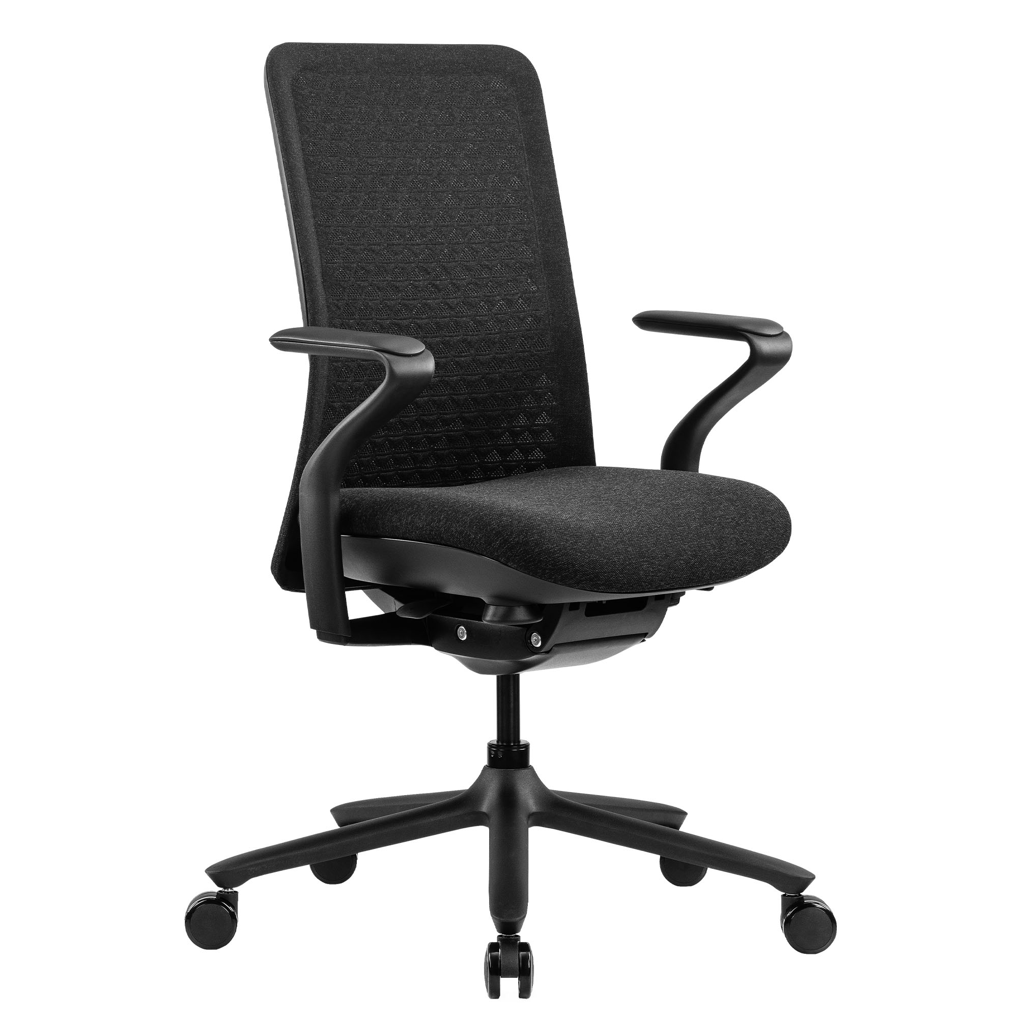 POLY Sedia oscillante per ufficio | Sedia girevole premium, copertura traspirante 3D, supporto lordosi, nero - 1 Main Image