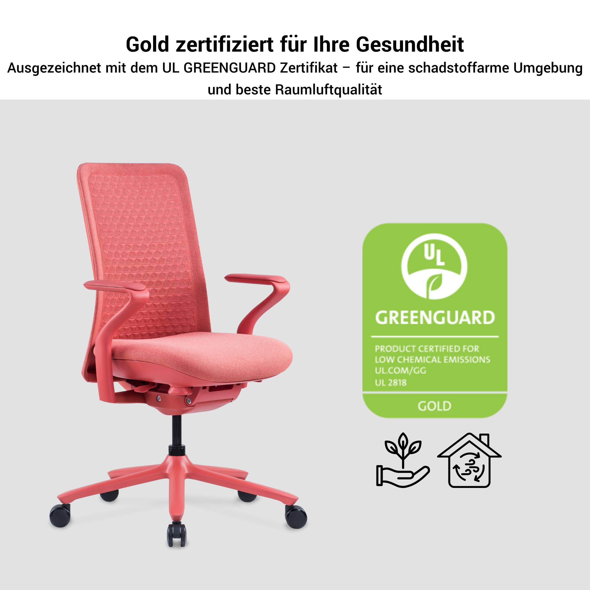 POLY Sedia oscillante per ufficio | Sedia girevole premium, copertura traspirante 3D, supporto lordosi, nero - 20 Main Image