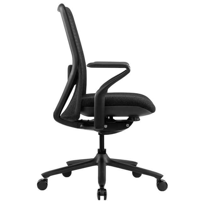 POLY Bürodrehstuhl | Premium-Drehstuhl, atmungsaktiver 3D-Knit-Bezug, Lordosenstütze, Schwarz