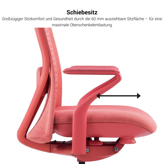 POLY Bürodrehstuhl | Premium-Drehstuhl, atmungsaktiver 3D-Knit-Bezug, Lordosenstütze, Schwarz