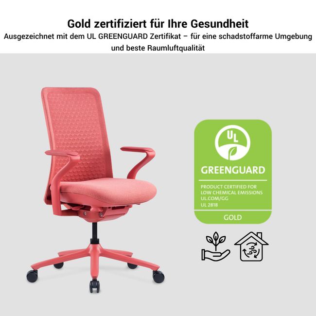 POLY Bürodrehstuhl | Premium-Drehstuhl, atmungsaktiver 3D-Knit-Bezug, Lordosenstütze, Schwarz