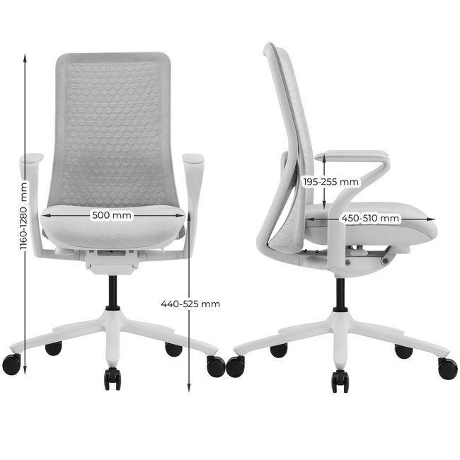 POLY Bürodrehstuhl | Premium-Drehstuhl, atmungsaktiver 3D-Knit-Bezug, Lordosenstütze, Coral