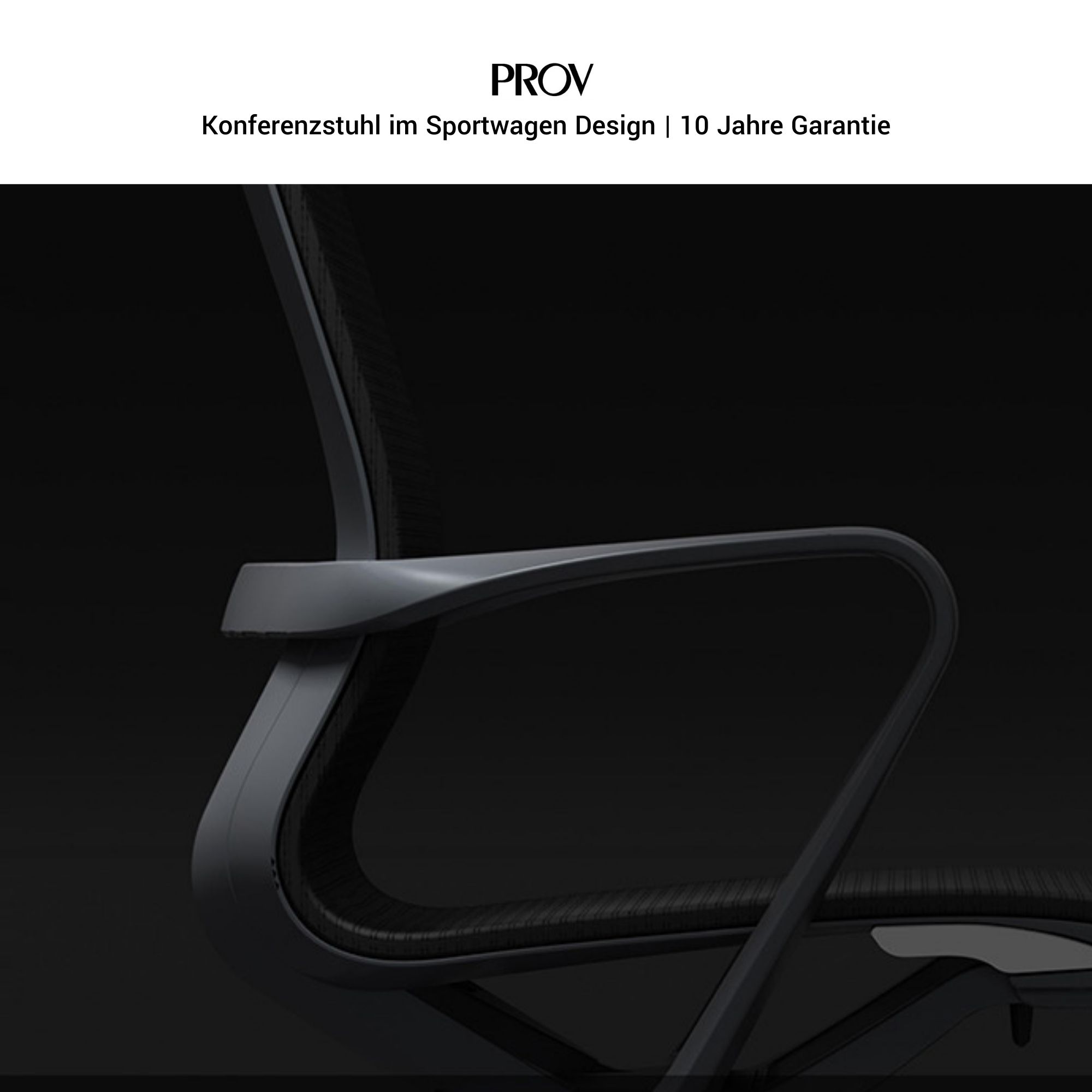 PROV-1 conference chair | Breathable mesh back, height adjustable, black - 6 Main Image