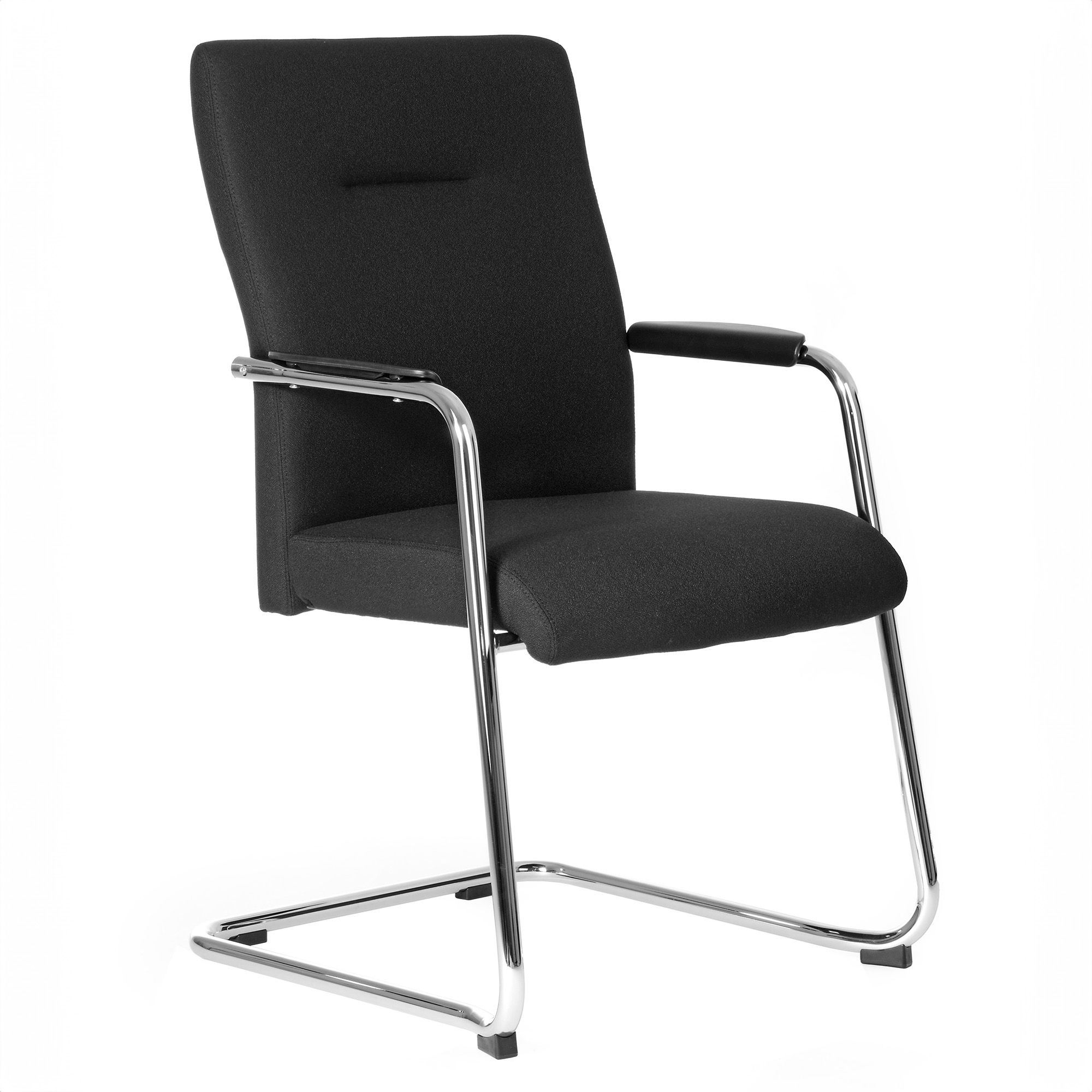 Imposant la chaise de visiteur xxl | Jusqu'à 180 kg, aile libre, dossier élevé, noir - 1 Main Image