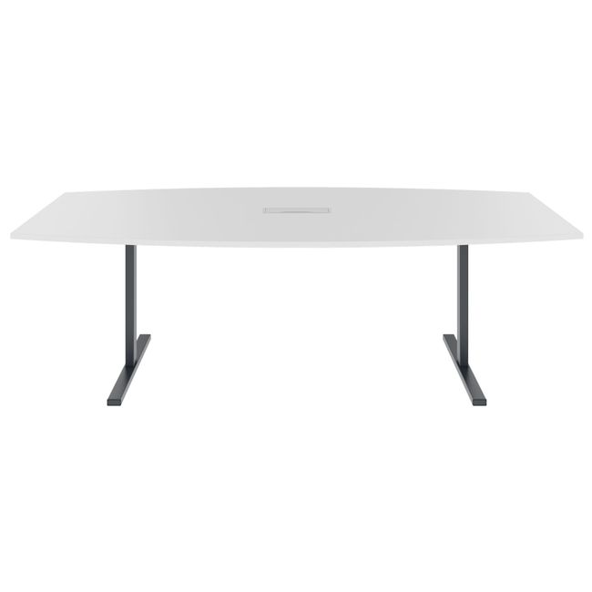 T-EASY Konferenztisch | Bootsform, 1800 - 2400 mm (6 - 10 Personen), Kabelklappe optional, Weiß T-EASY Konferenztisch | Bootsform, 1800 - 2400 mm (6 - 10 Personen), Kabelklappe optional, Weiß