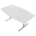 T-EASY conference table | boat shape, 1800 - 2400 mm (6 - 10 people), cable flap optional, white - 3 Thumbnail Image