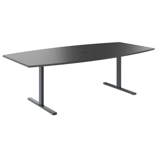 T-EASY Konferenztisch | Bootsform, 1800 - 2400 mm (6 - 10 Personen), Kabelklappe optional, Anthrazit T-EASY Konferenztisch | Bootsform, 1800 - 2400 mm (6 - 10 Personen), Kabelklappe optional, Anthrazit