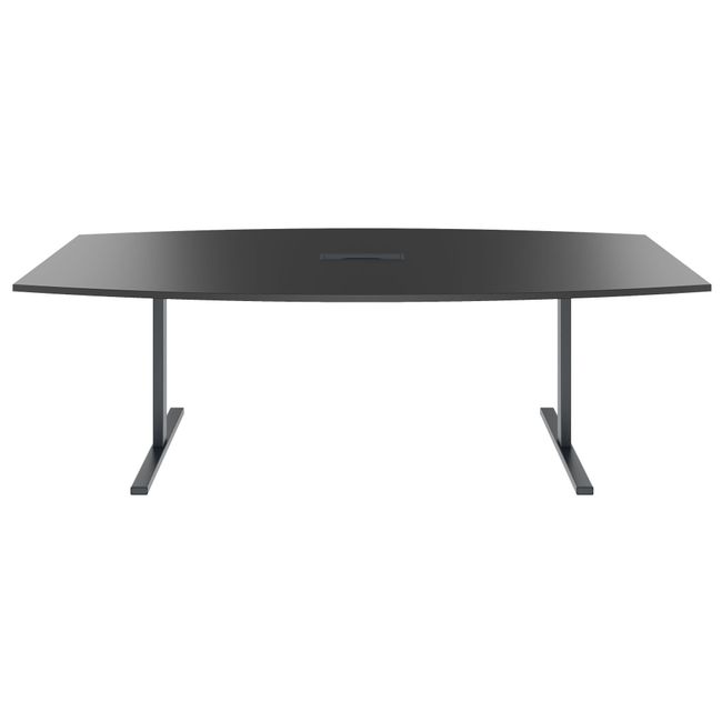 T-EASY Konferenztisch | Bootsform, 1800 - 2400 mm (6 - 10 Personen), Kabelklappe optional, Anthrazit T-EASY Konferenztisch | Bootsform, 1800 - 2400 mm (6 - 10 Personen), Kabelklappe optional, Anthrazit