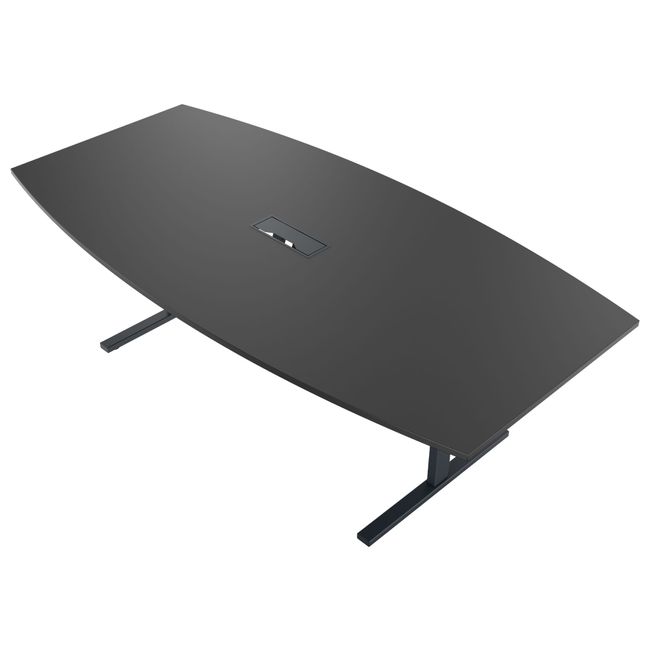 T-EASY Konferenztisch | Bootsform, 1800 - 2400 mm (6 - 10 Personen), Kabelklappe optional, Anthrazit T-EASY Konferenztisch | Bootsform, 1800 - 2400 mm (6 - 10 Personen), Kabelklappe optional, Anthrazit