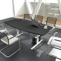 T-EASY Konferenztisch | Bootsform, 1800 - 2400 mm (6 - 10 Personen), Kabelklappe optional, Anthrazit