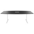 T-EASY conference table | boat shape, 1800 - 2400 mm (6 - 10 people), cable flap optional, anthracite - 2 Thumbnail Image