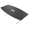 T-EASY conference table | boat shape, 1800 - 2400 mm (6 - 10 people), cable flap optional, anthracite - 3 Thumbnail Image