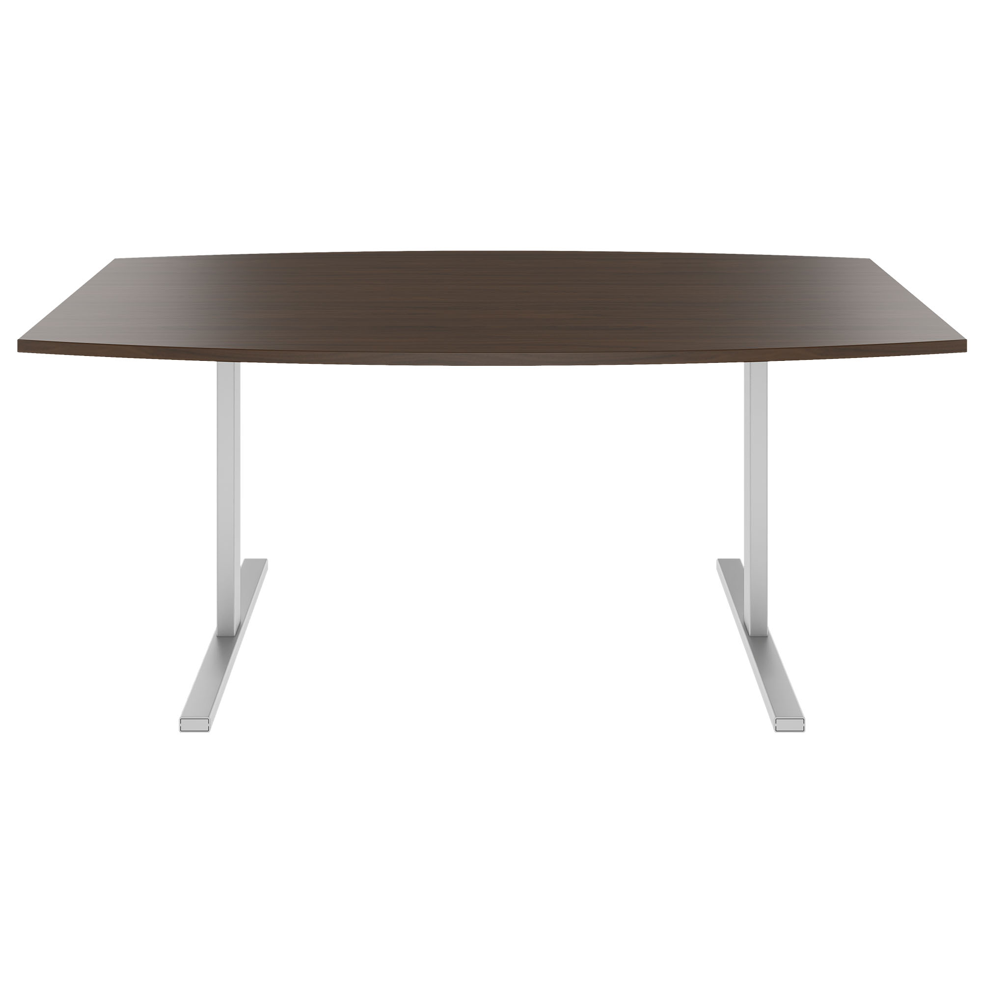 T-EASY Konferenztisch | Bootsform, 1800 - 2400 mm (6 - 10 Personen), Kabelklappe optional, Nussbaum - 2 Main Image