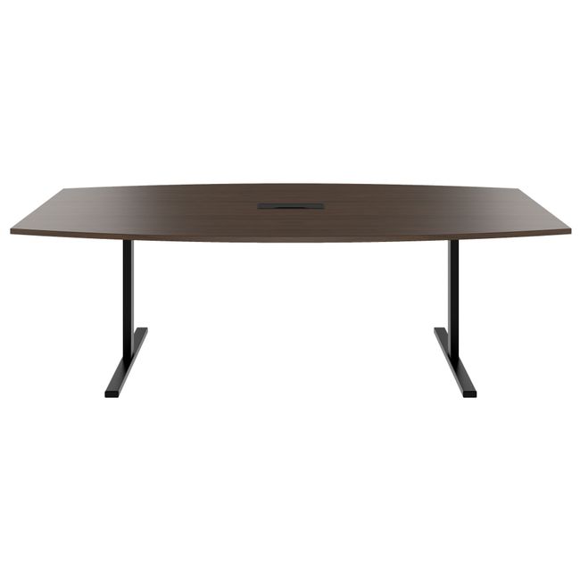 T-EASY Konferenztisch | Bootsform, 1800 - 2400 mm (6 - 10 Personen), Kabelklappe optional, Nussbaum T-EASY Konferenztisch | Bootsform, 1800 - 2400 mm (6 - 10 Personen), Kabelklappe optional, Nussbaum