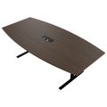 T-EASY Konferenztisch | Bootsform, 1800 - 2400 mm (6 - 10 Personen), Kabelklappe optional, Nussbaum