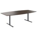 T-EASY Konferenztisch | Bootsform, 1800 - 2400 mm (6 - 10 Personen), Kabelklappe optional, Nussbaum