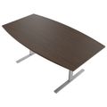 T-EASY Konferenztisch | Bootsform, 1800 - 2400 mm (6 - 10 Personen), Kabelklappe optional, Nussbaum - 3 Thumbnail Image