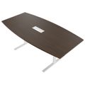 T-EASY Konferenztisch | Bootsform, 1800 - 2400 mm (6 - 10 Personen), Kabelklappe optional, Nussbaum - 3 Thumbnail Image