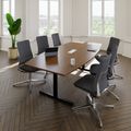 T-EASY Konferenztisch | Bootsform, 1800 - 2400 mm (6 - 10 Personen), Kabelklappe optional, Nussbaum - 10 Thumbnail Image