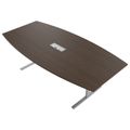 T-EASY Konferenztisch | Bootsform, 1800 - 2400 mm (6 - 10 Personen), Kabelklappe optional, Nussbaum