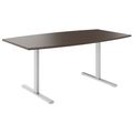 T-EASY Konferenztisch | Bootsform, 1800 - 2400 mm (6 - 10 Personen), Kabelklappe optional, Nussbaum - 1 Thumbnail Image