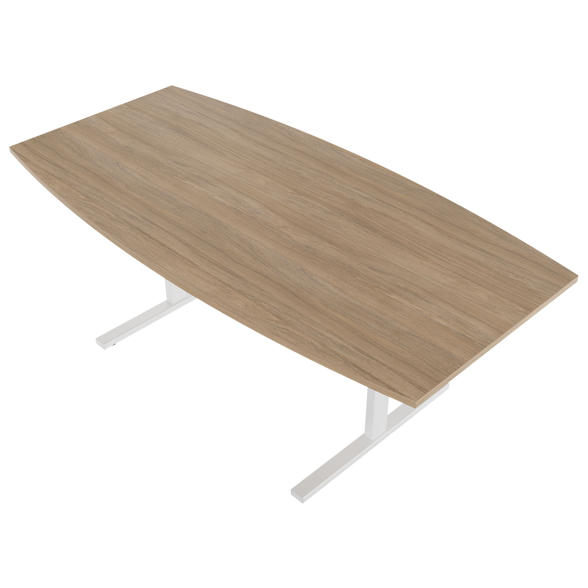T-EASY Konferenztisch | Bootsform, 1800 - 2400 mm (6 - 10 Personen), Kabelklappe optional, Bernsteineiche - 4 Main Image