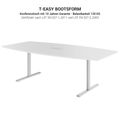 T-EASY Konferenztisch | Bootsform, 1800 - 2400 mm (6 - 10 Personen), Kabelklappe optional, Bernsteineiche - 5 Thumbnail Image
