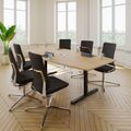 T-EASY Konferenztisch | Bootsform, 1800 - 2400 mm (6 - 10 Personen), Kabelklappe optional, Bernsteineiche
