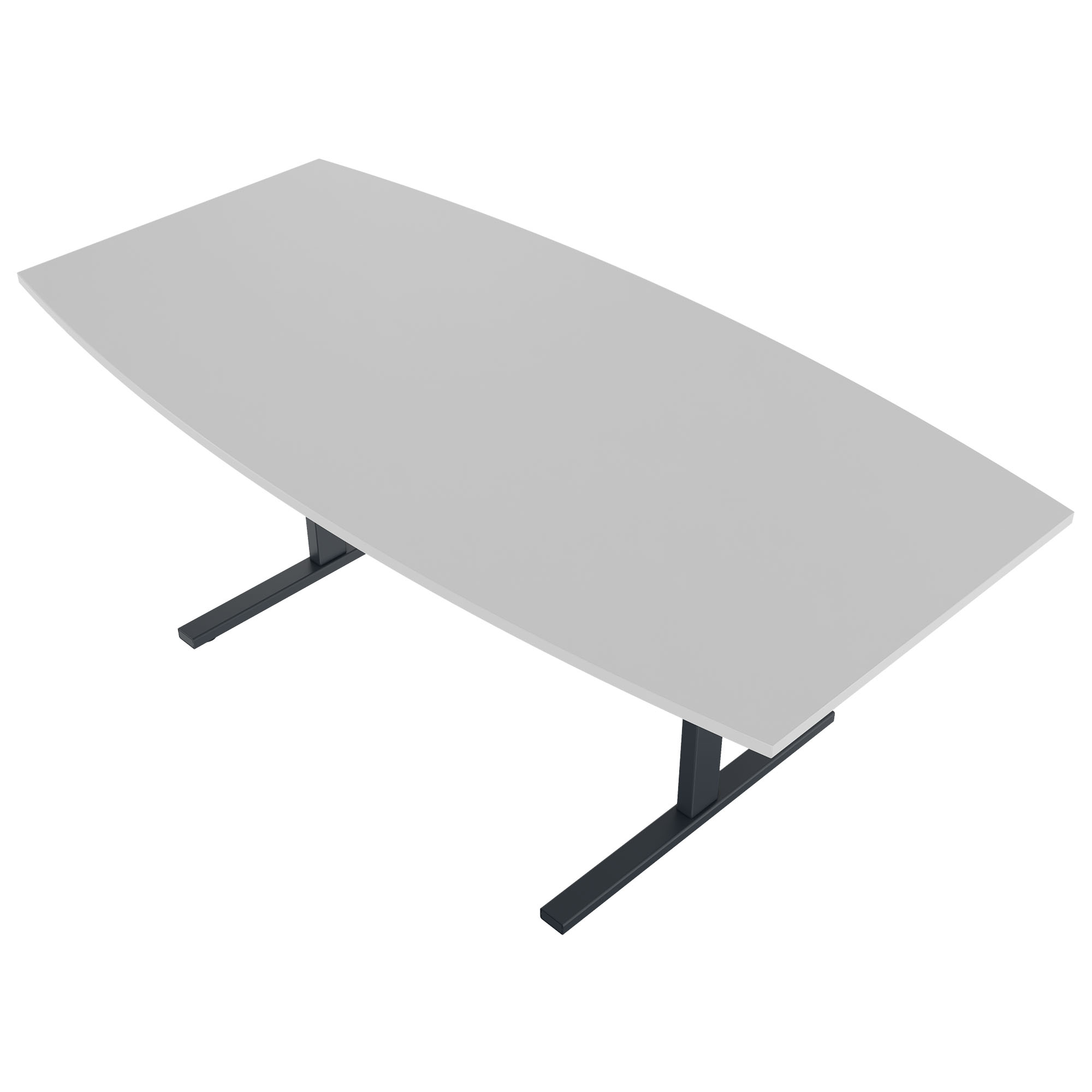 T-EASY Konferenztisch | Bootsform, 1800 - 2400 mm (6 - 10 Personen), Perlgrau - 3 Main Image