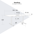 T-EASY Konferenztisch | Bootsform, 1800 - 2400 mm (6 - 10 Personen), Perlgrau - 7 Thumbnail Image
