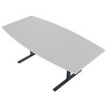 T-EASY Konferenztisch | Bootsform, 1800 - 2400 mm (6 - 10 Personen), Perlgrau - 3 Thumbnail Image