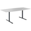 T-EASY Konferenztisch | Bootsform, 1800 - 2400 mm (6 - 10 Personen), Perlgrau - 1 Thumbnail Image